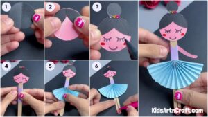 DIY Paper Ballerina Craft Tutorial For Kids - Kids Art & Craft