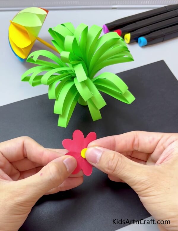  Pasting Small Circle - A Straightforward Paper Flower Project For Kindergartners