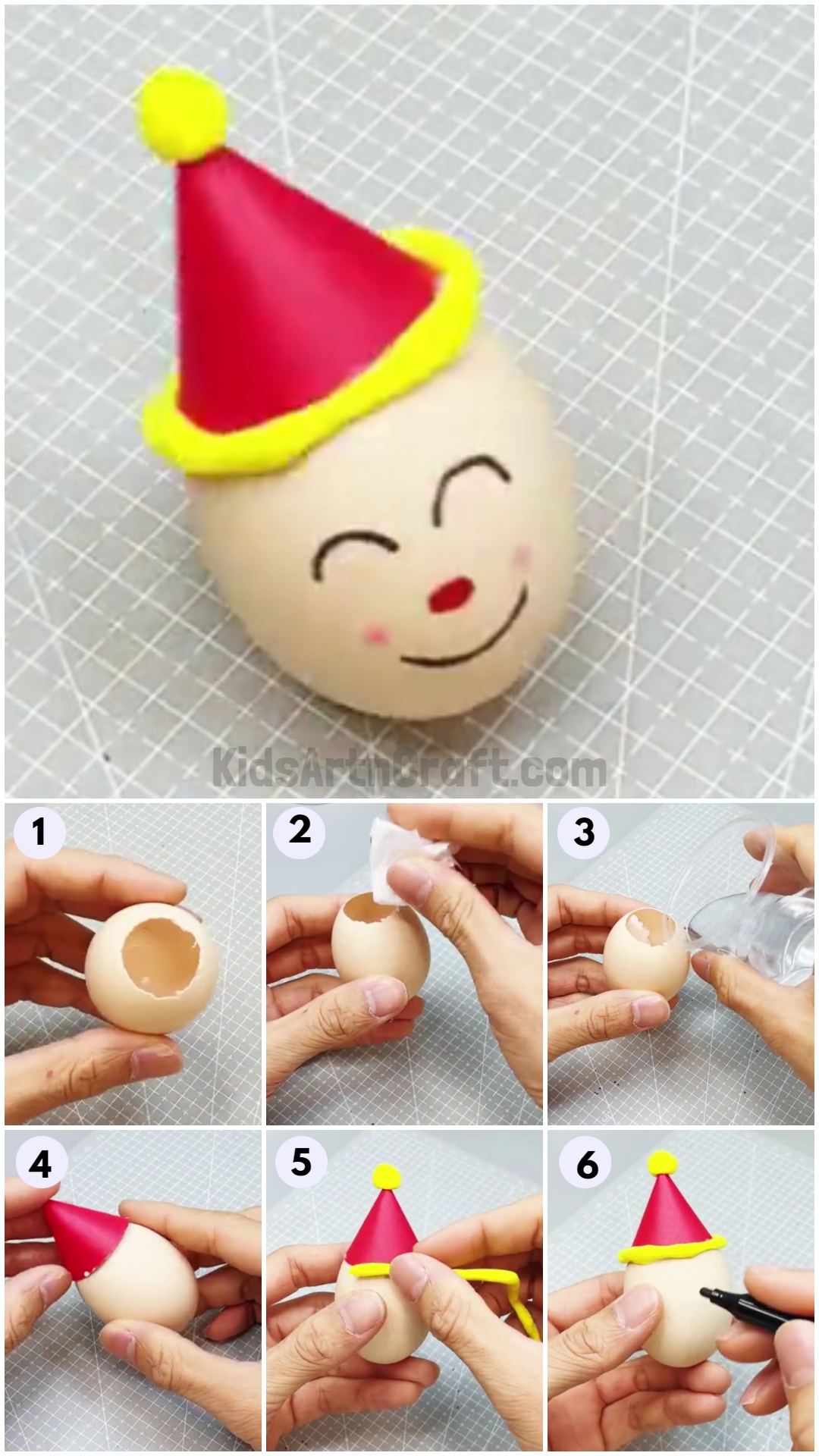 DIY Eggshell Elf Christmas Craft for Kids