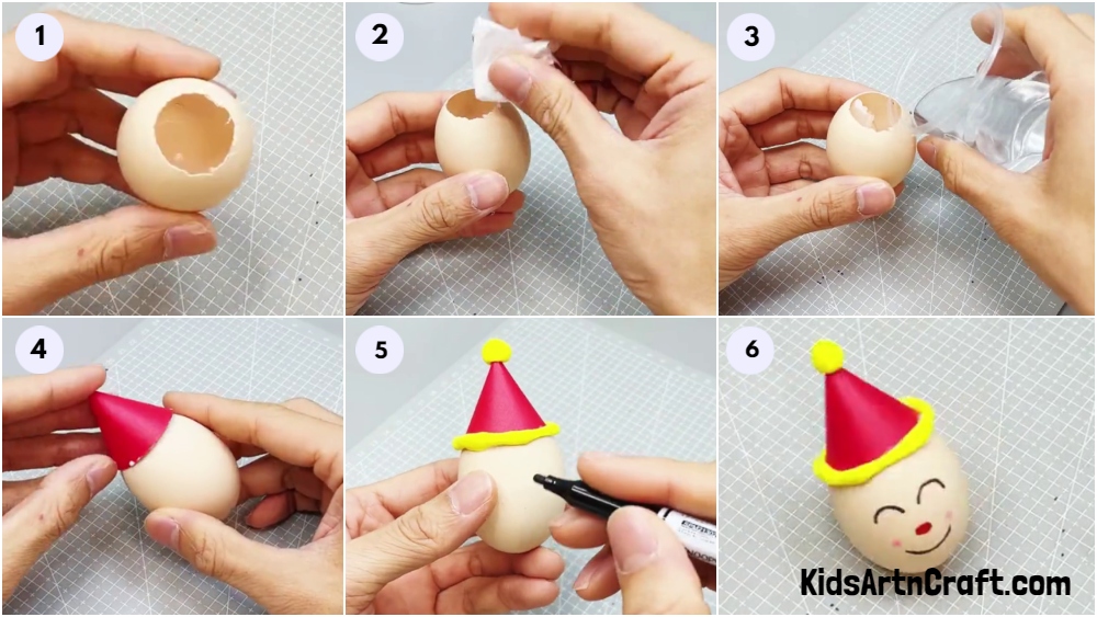 DIY Eggshell Elf Christmas Craft for Kids