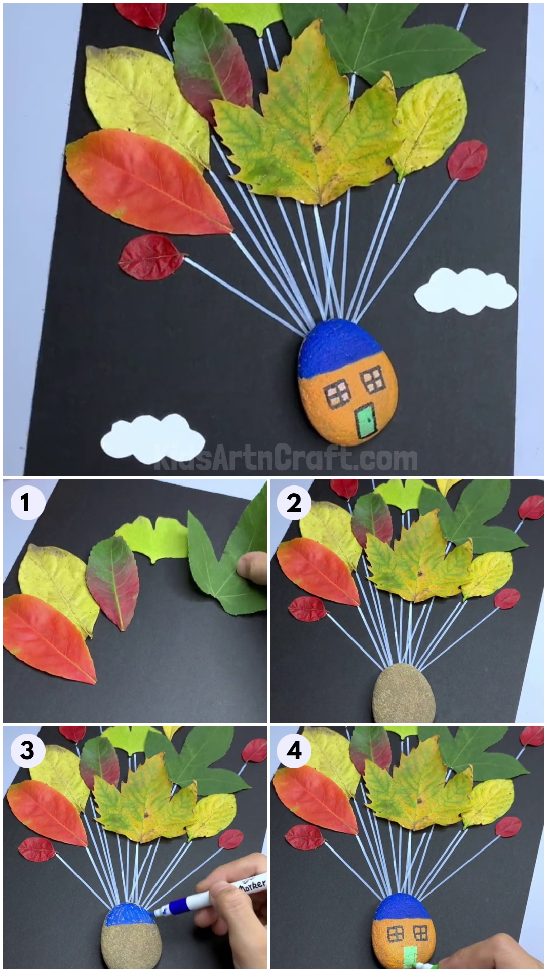 DIY Flying House Using Leaves step by step Tutorial - DIY Soaring Home Craft Produced Using Fall Leaves