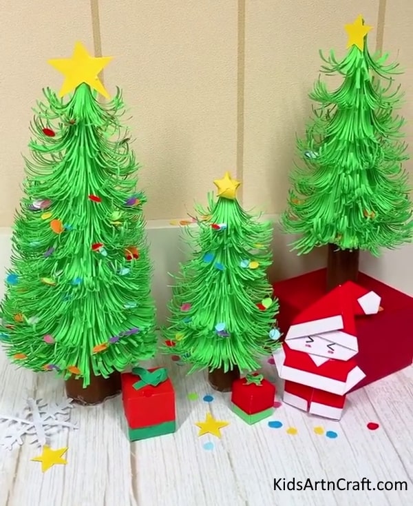 Simple homemade 3D art projects for children - DIY Handmade Christmas Tree For Kids