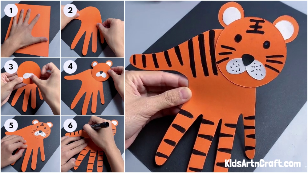 DIY Handprint Tiger Easy Craft For Kids