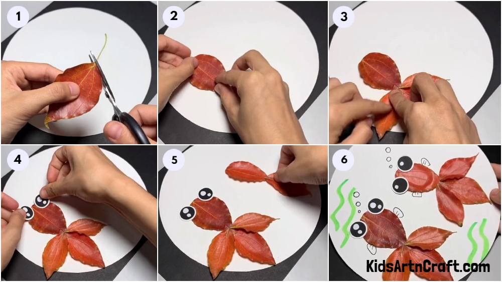DIY leaf art Fish making Easy Tutorial for kids