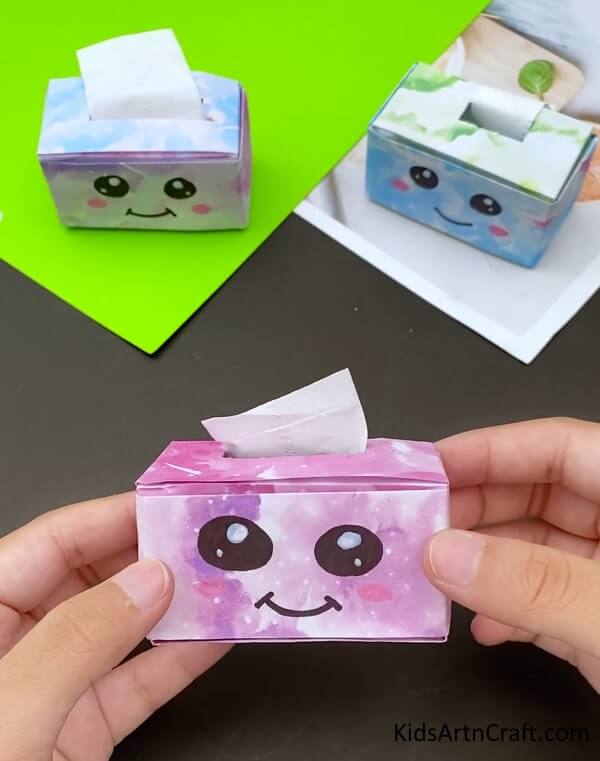 DIY Mini Paper Tissue Box For Kids - Easy-to-make origami designs for kids.