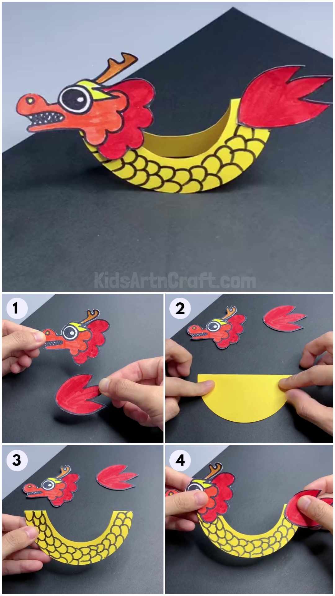 DIY Paper Chinese Dragon Craft For Kids