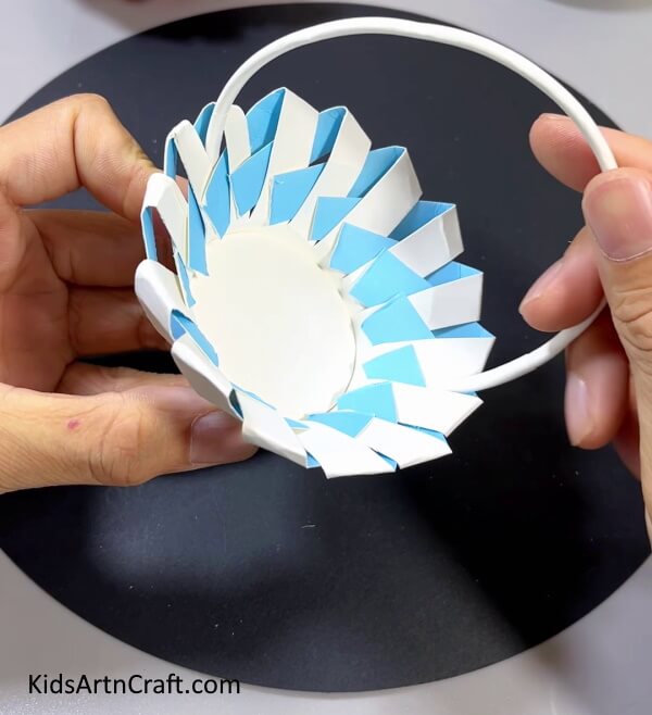 Pasting Handle - Learn How to Construct a Basket Using Paper Cups 