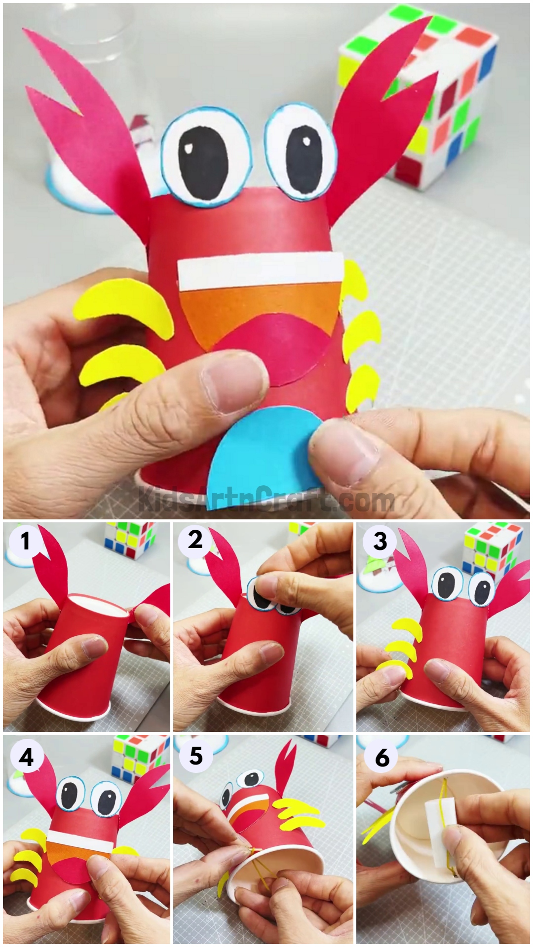 DIY Paper Cup Crab Easy Tutorial for kids