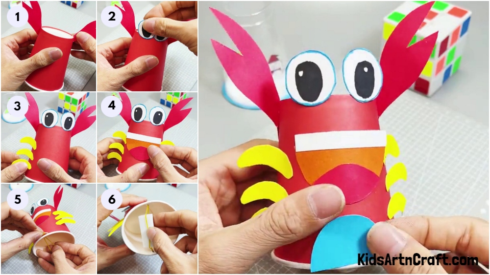 DIY Paper Cup Crab Easy Tutorial for kids