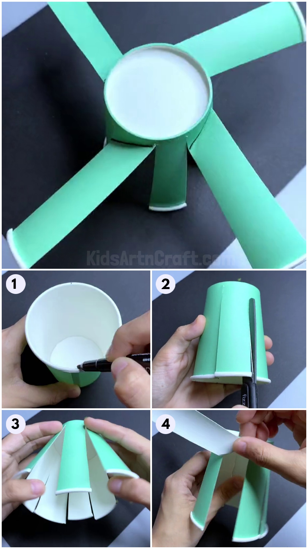 Fan Shaped Paper Cup Craft Activity For Kids - Kids Art & Craft