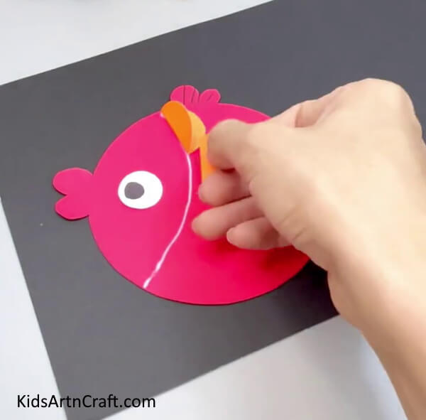 Pasting The Circles As Gills - How to Construct a Fish with Paper: A Beginner-Friendly Tutorial