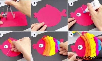 DIY Paper fish craft Easy Tutorial for kids