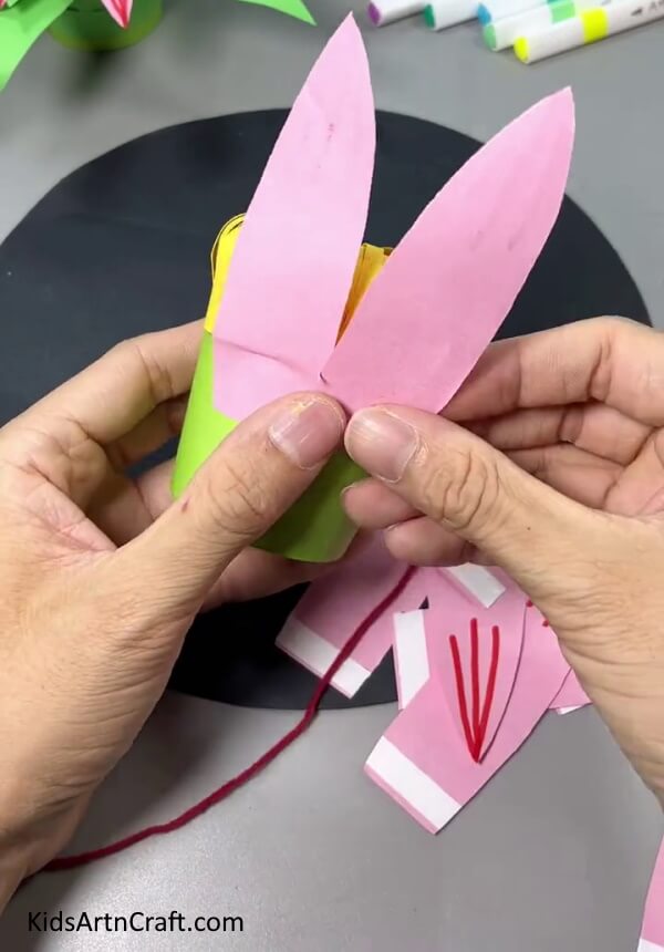 Covering Paper Cup By Pink Petals - Tips for Making a Paper Flower Hanging Creation Step-by-Step Guide