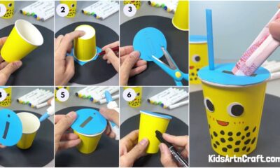 DIY Paper Mug With Straw Easy Craft
