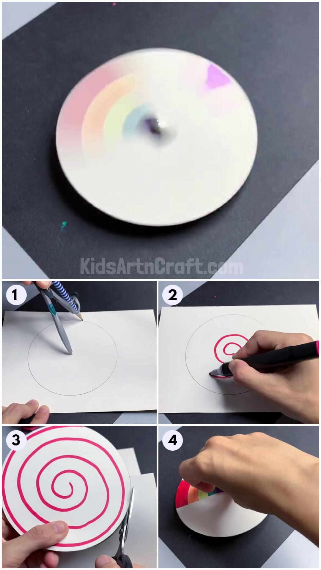 DIY Paper Spinner Toy For Kids To Play