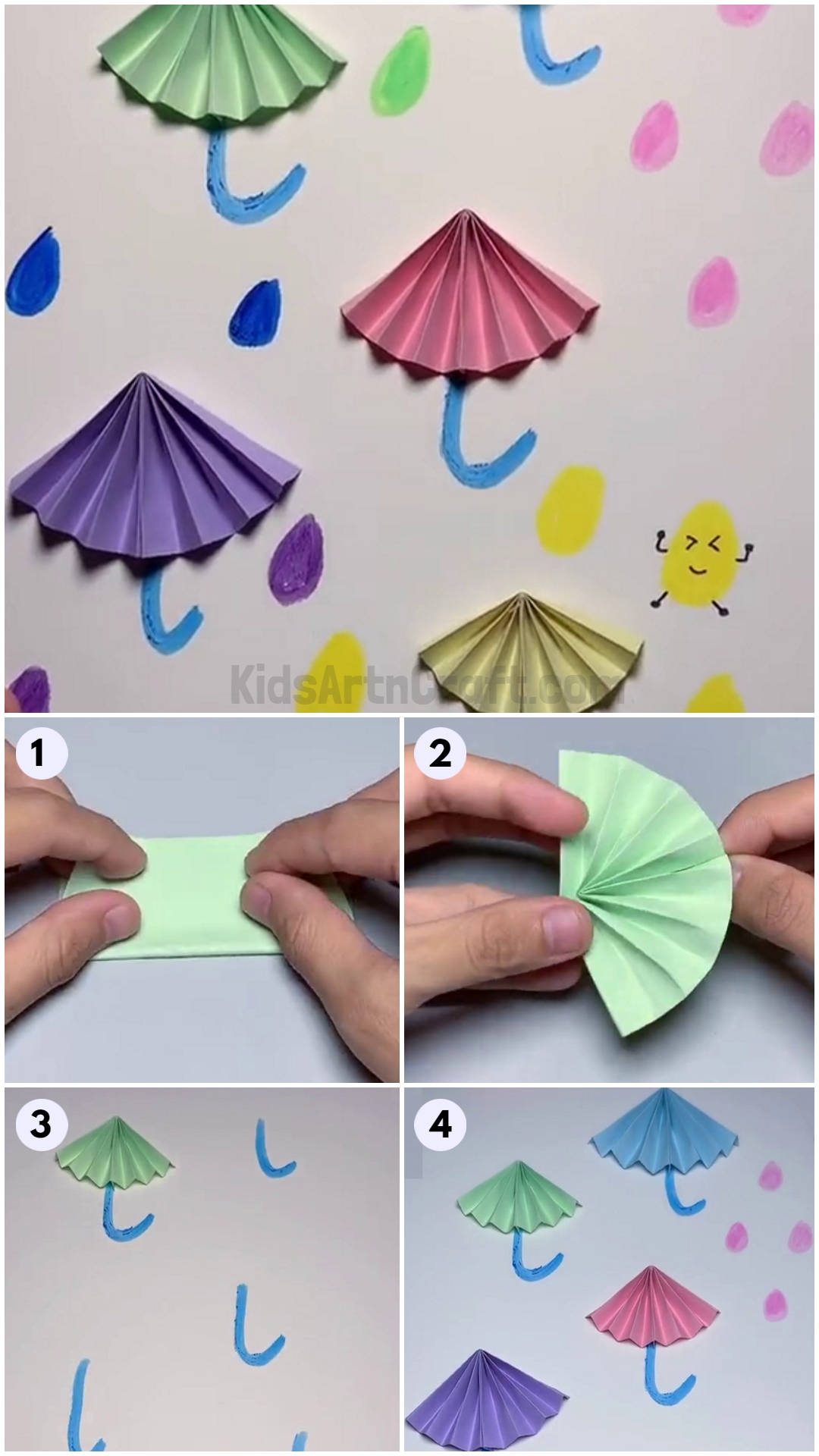 DIY Paper Umbrella Craft Easy Tutorial