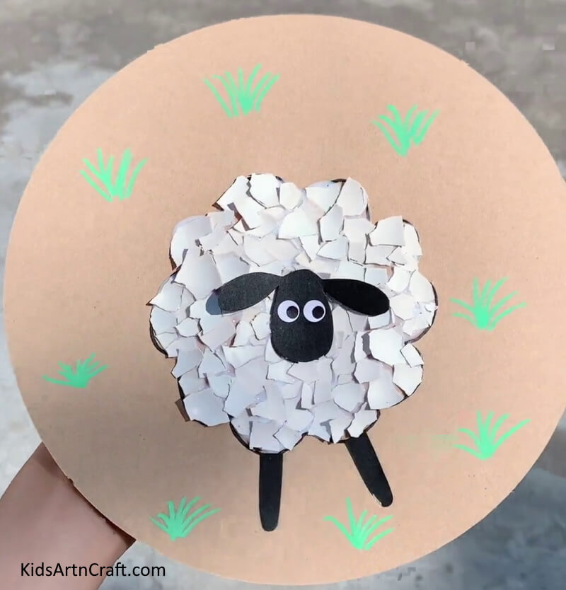 This Is The Final Look Of Our Cardboard Sheep Craft With Eggshells!- Forming Sheep with EggShells That Have Been Recycled 
