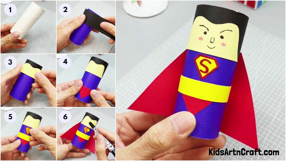 DIY Superman Craft from Cardboard Tube