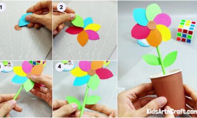 Easy and Colorful Paper Flower Craft For Kids To Make