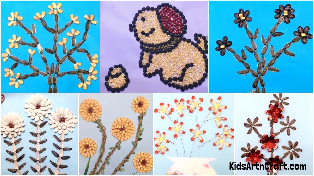 Easy and Simple Craft Ideas Using Cereals and Pulses for Kids