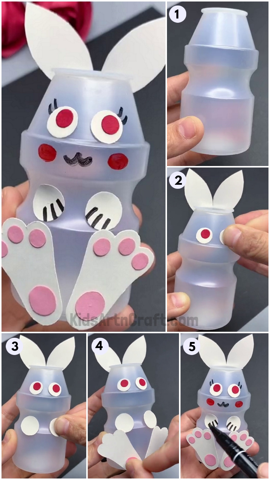  Easy Bunny Craft From Recycled Plastic Bottle