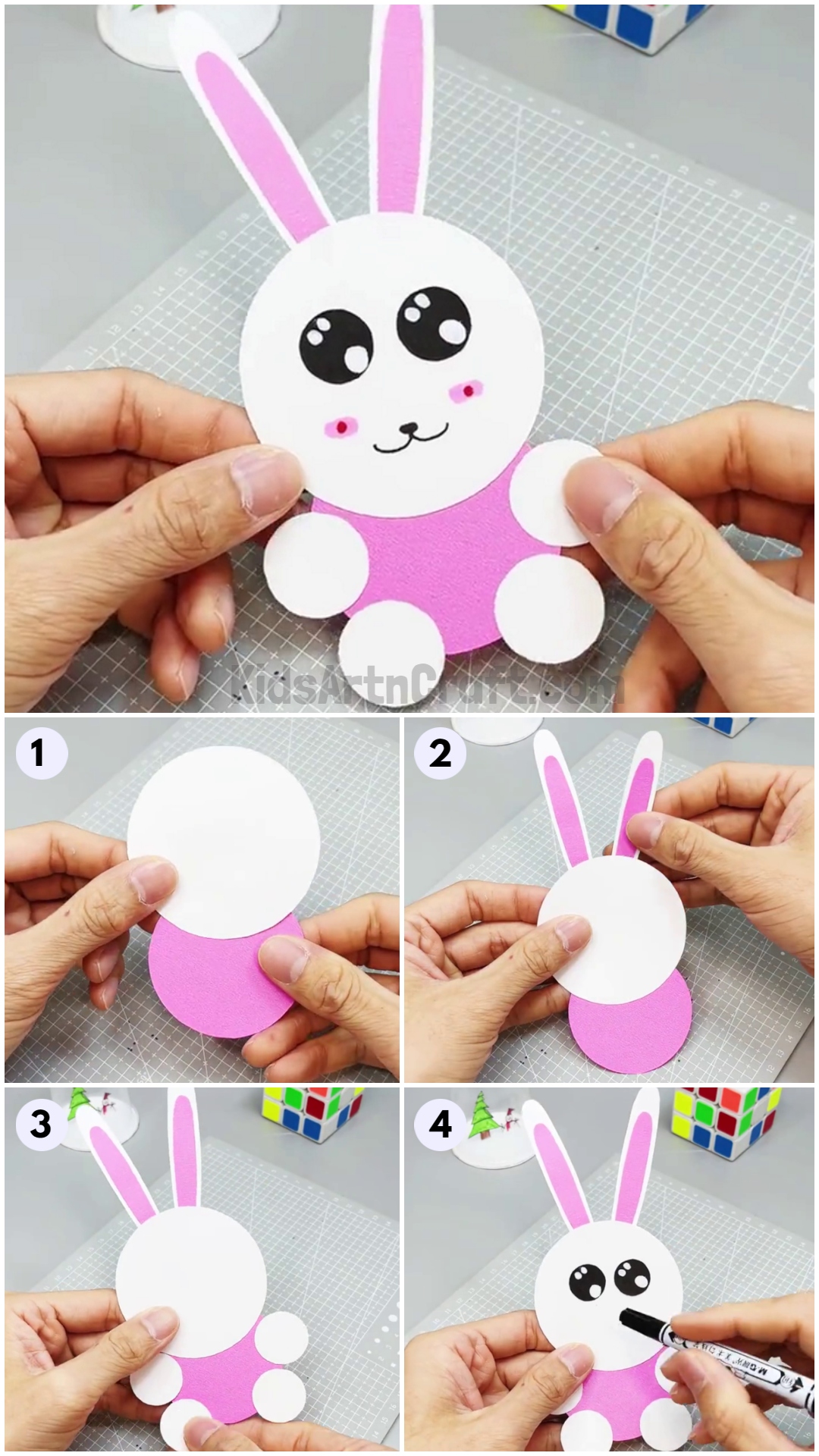 Easy Bunny paper craft for kids