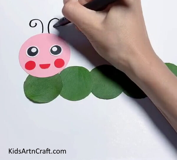 Drawing Antlers - Construct a Caterpillar with Colorful Leaves