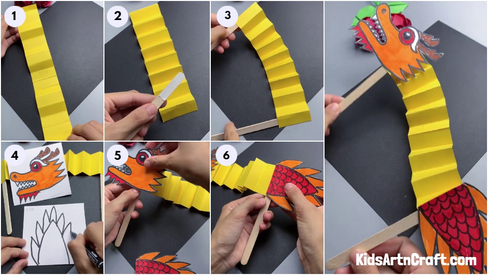 Easy Chinese Paper Dragon Craft Tutorial for kids