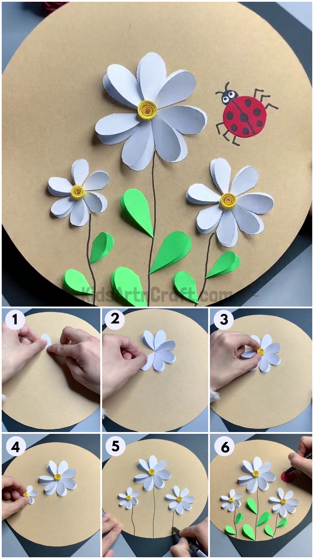 Easy Craft Paper Flower Making For Kids