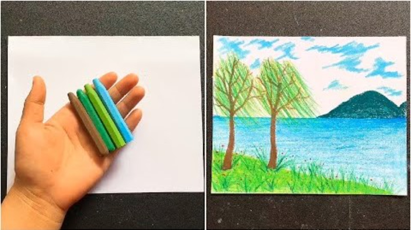 Easy Crayons Drawing At Home Video Tutorial for Beginners