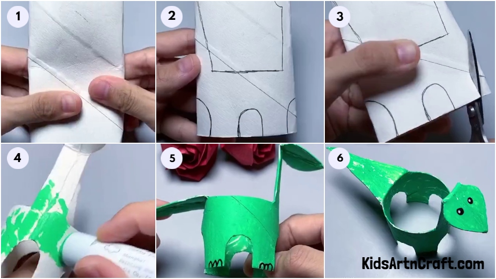 Easy Dinosaur Craft Step by Step Tutorial For Kids