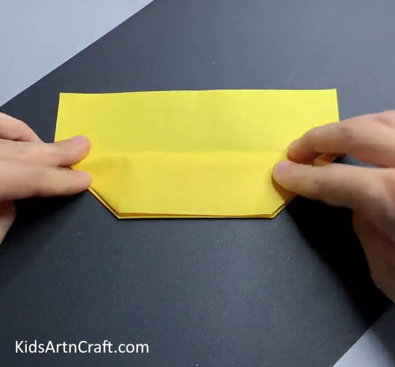 Folding Top Layer In Half - A Delightful Dragon Boat Making Guide For Youngsters Using Paper