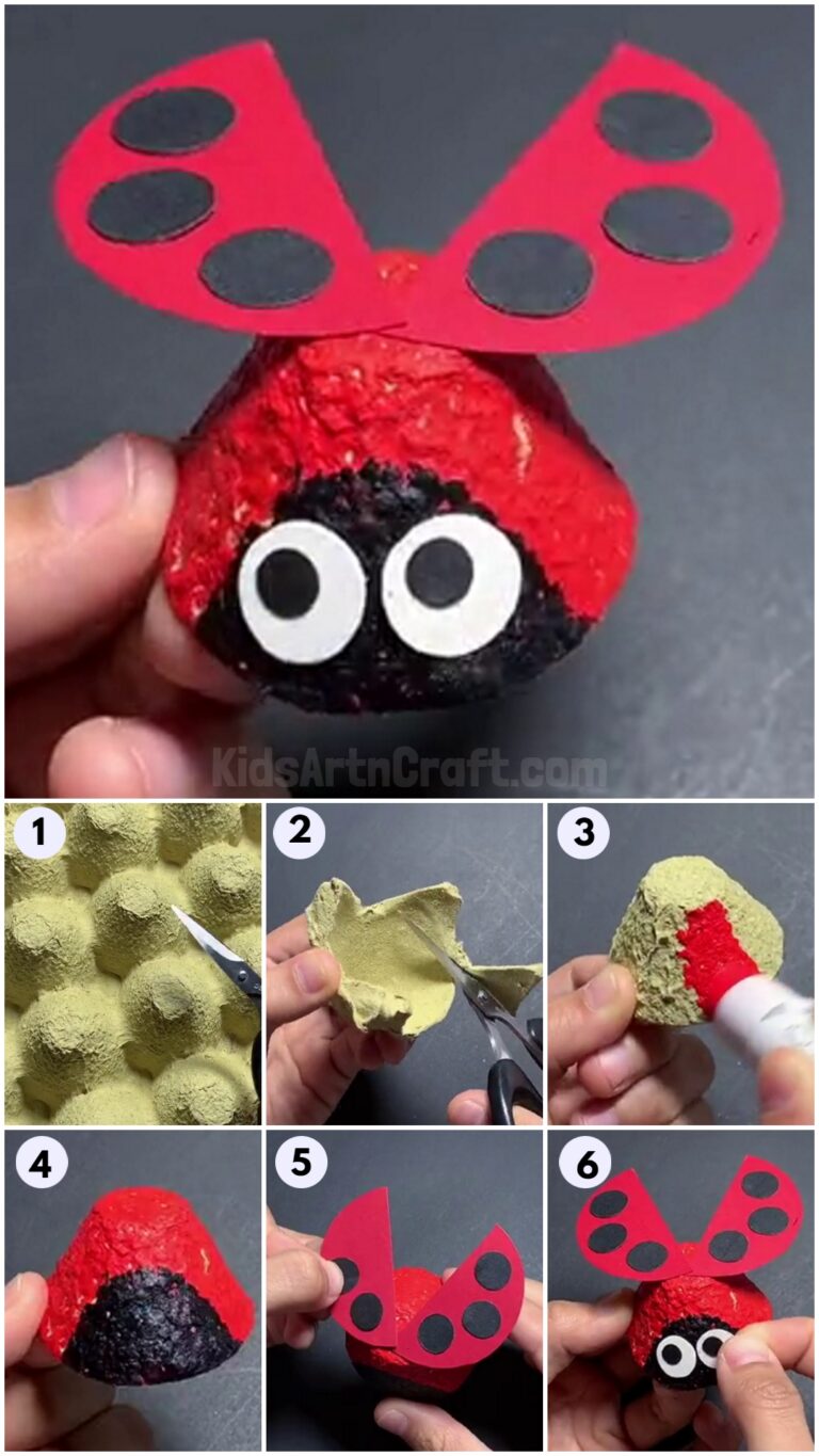 Easy Ladybugs Craft from Recycled Egg Carton Kids Art & Craft