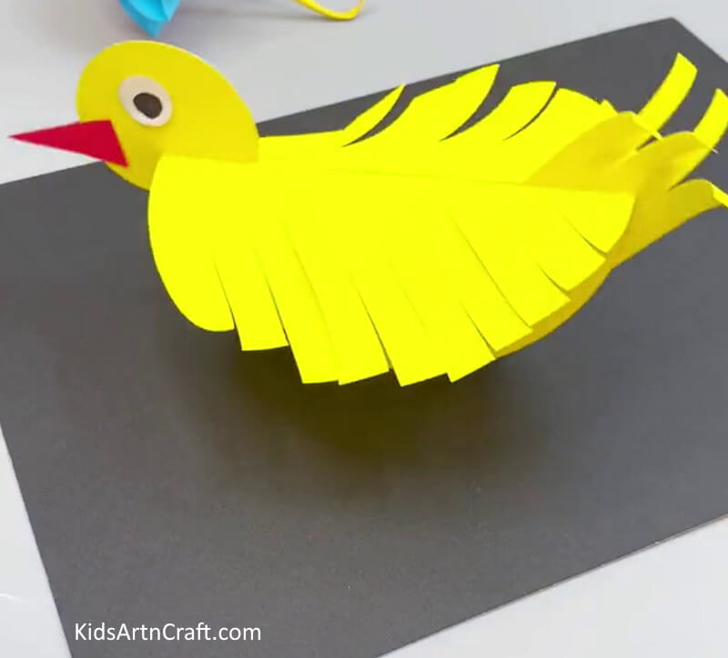 Easy Method Yellow Paper Bird Craft For Kids