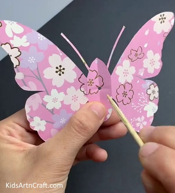 Making A Hole - Darling Paper Butterfly Craft Thought For Youngsters To Construct 