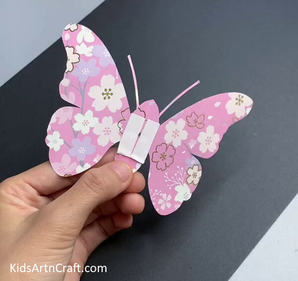 Applying Double Side Tape - Admired Paper Butterfly Craft Suggestion For Kids To Fabricate 