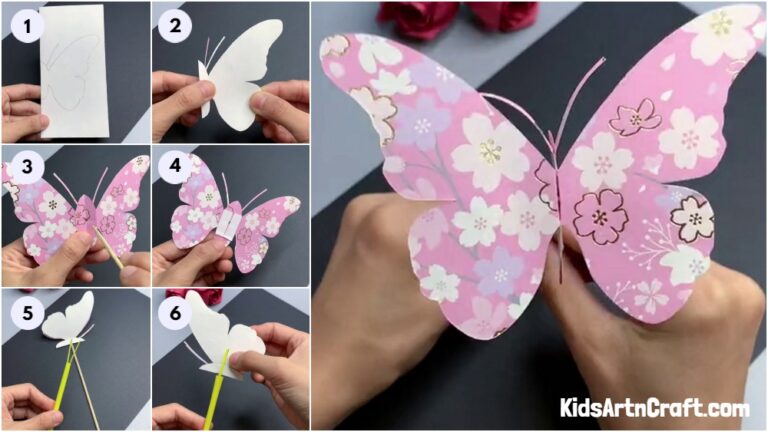 Easy Paper Butterfly Craft For Kids - Kids Art & Craft
