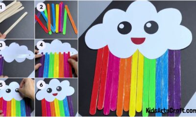 Easy Paper Cloud Rainbow Craft For Kids
