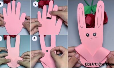 Easy Paper Handprint Bunnies Craft for Kids