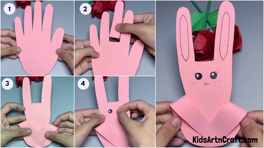 Easy Paper Handprint Bunnies Craft for Kids