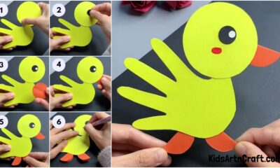 Easy Paper Handprint Duck Craft Tutorial For Kids