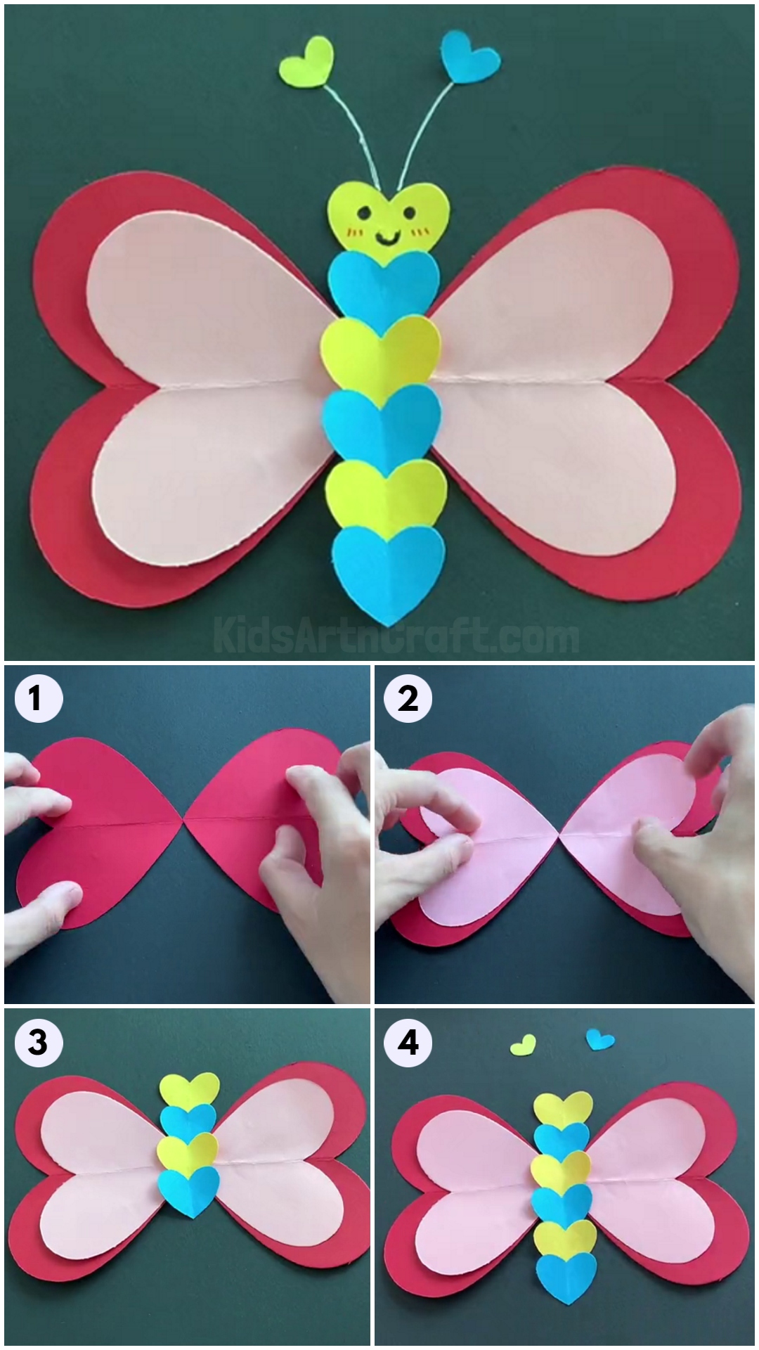  Easy Paper Heart Butterfly Craft Tutorial