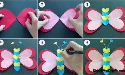 Easy Paper Heart Butterfly Craft Tutorial