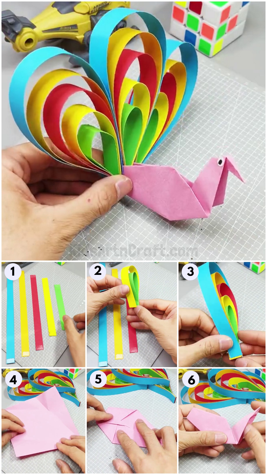 Easy Paper Peacock Craft Tutorial for kids