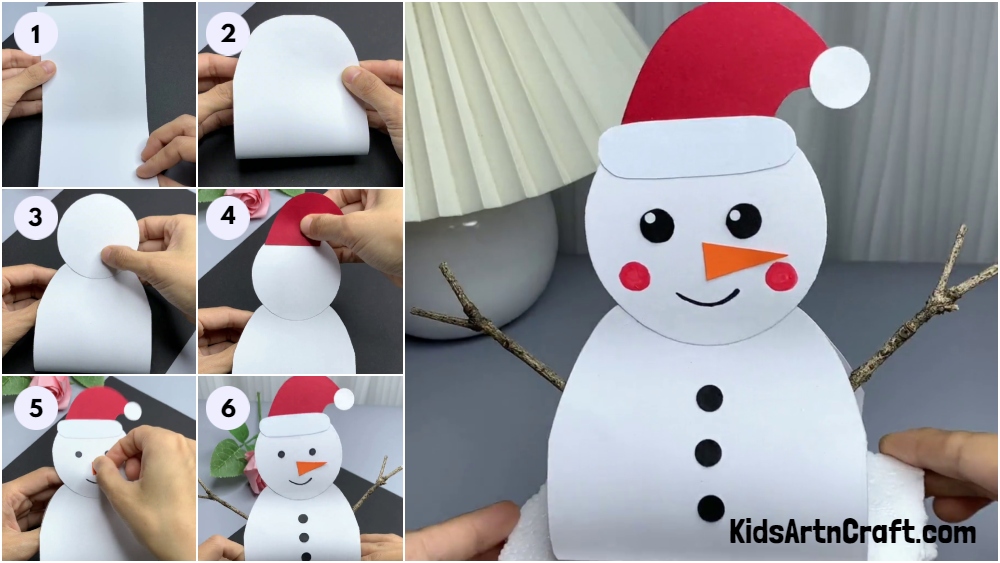 Easy Snowman Paper Craft for Kids