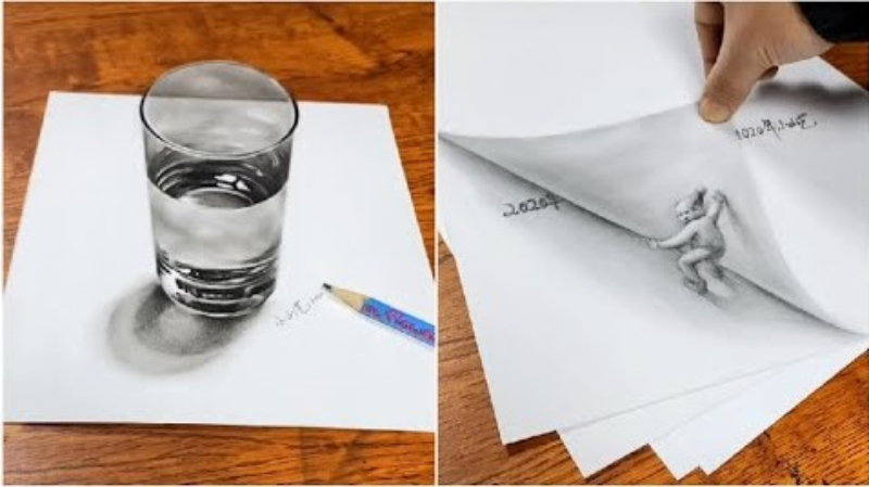 Easy to Draw 3D Drawing on Paper Video Tutorial