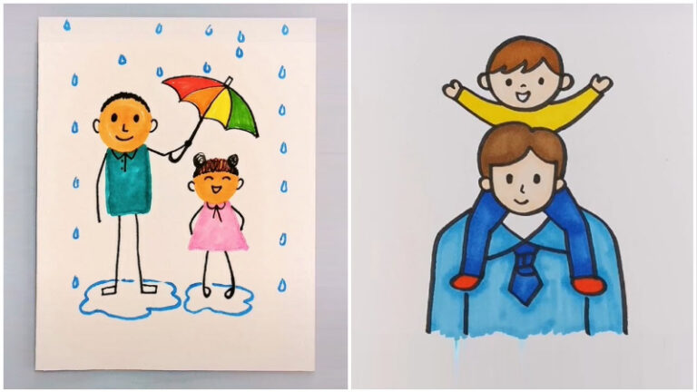 Easy to Learn Father's Day Drawing Video Tutorial For All - Kids Art ...