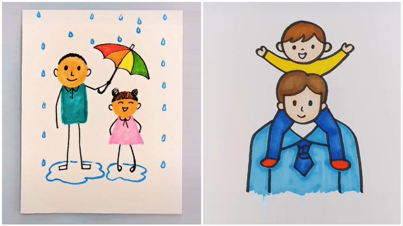 Easy to Learn Father's Day Drawing Video Tutorial For All