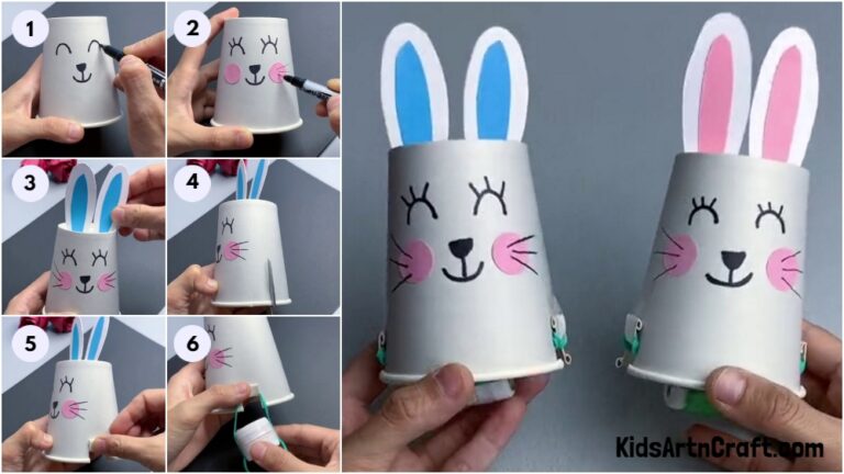 Easy to Make Paper Cup Bunny Craft Tutorial for Kids - Kids Art & Craft