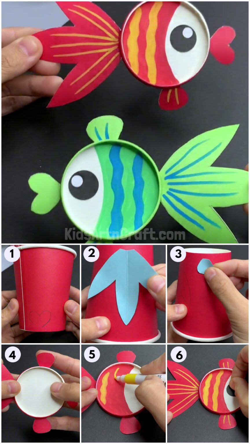 Easy to Make Paper Cup Fish Craft Tutorial Kids Art & Craft